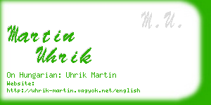 martin uhrik business card